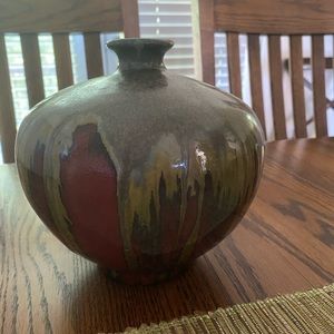 Multi color pottery vase